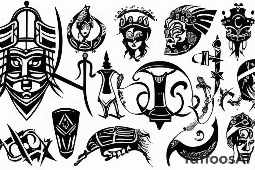 gladiator black tattoo idea