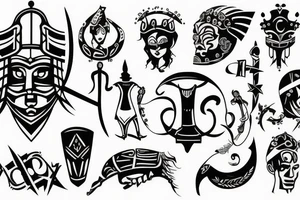 gladiator black tattoo idea