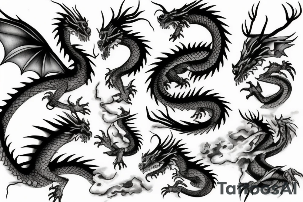 dragon rising tattoo idea