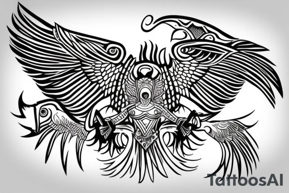 horus style hawk tattoo idea