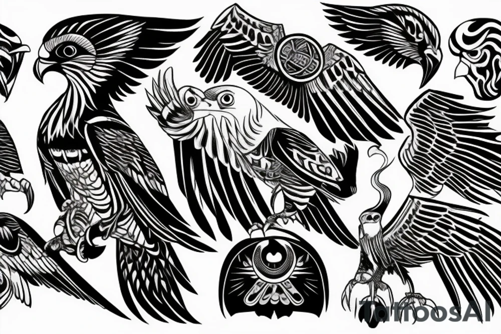 horus style hawk tattoo idea
