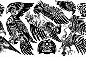 horus style hawk tattoo idea