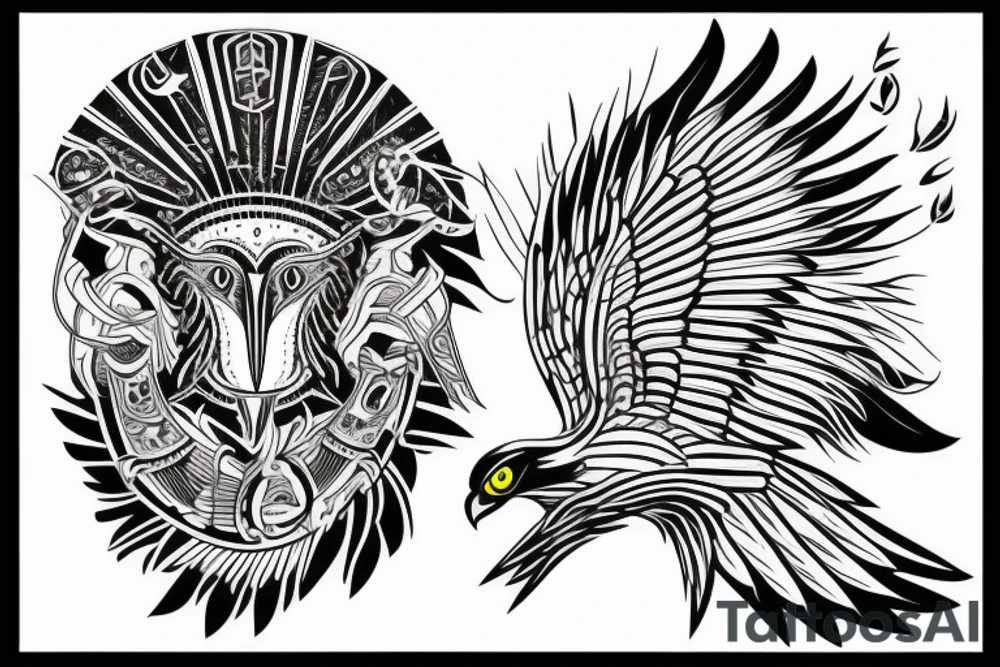 horus style hawk tattoo idea
