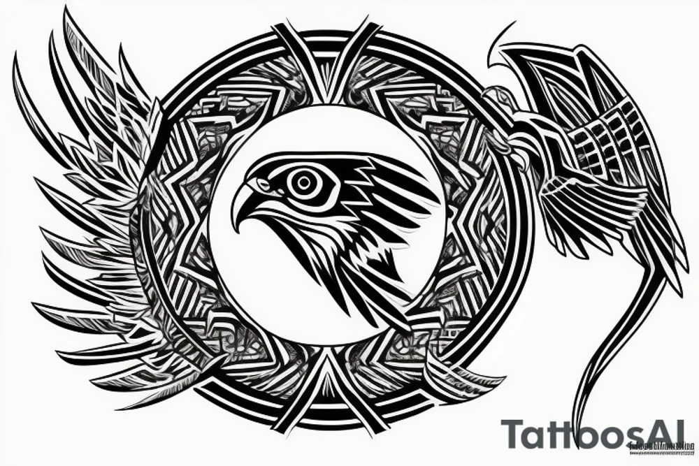 horus style hawk tattoo idea