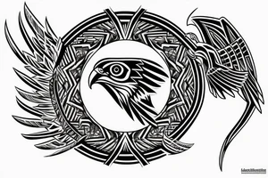 horus style hawk tattoo idea