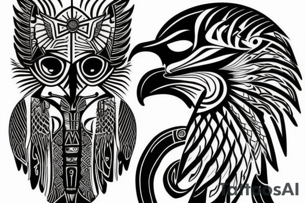 horus style hawk tattoo idea