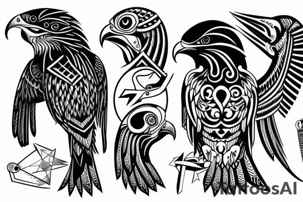 horus style hawk tattoo idea