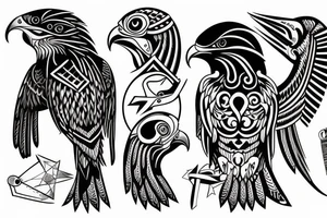 horus style hawk tattoo idea