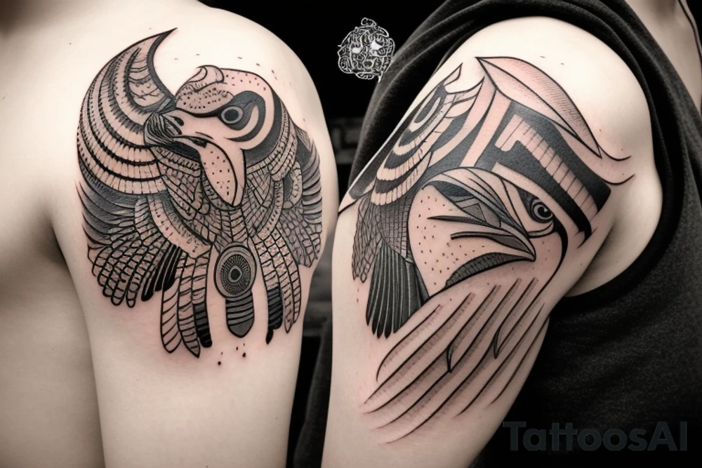 horus style hawk tattoo idea