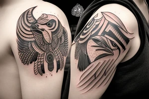 horus style hawk tattoo idea