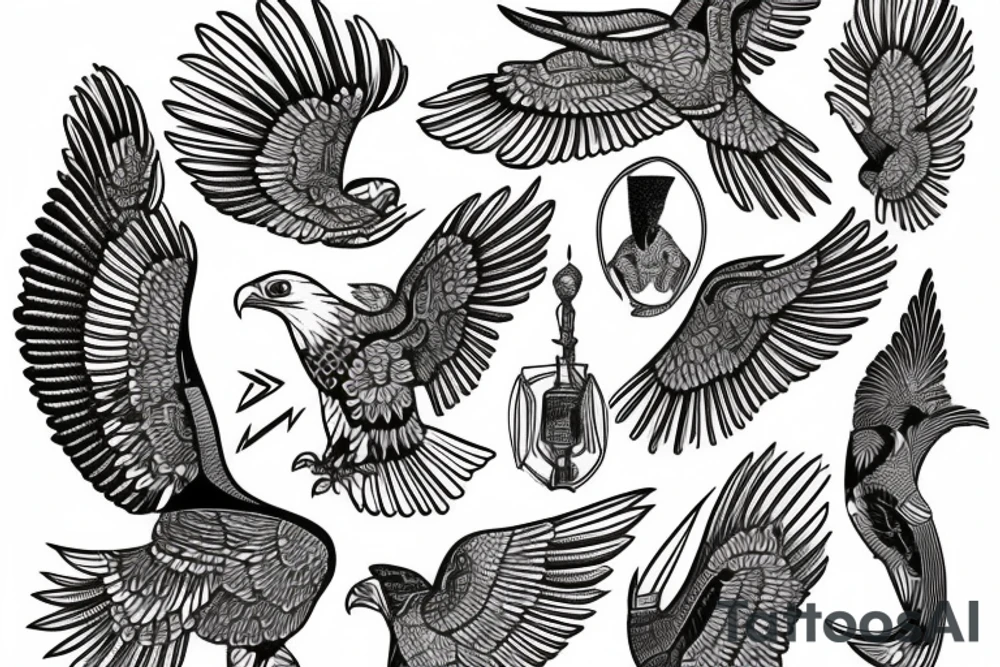 egyptian eagle tattoo idea