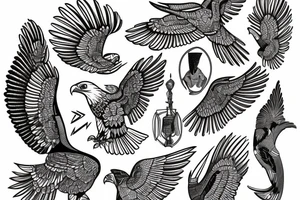 egyptian eagle tattoo idea