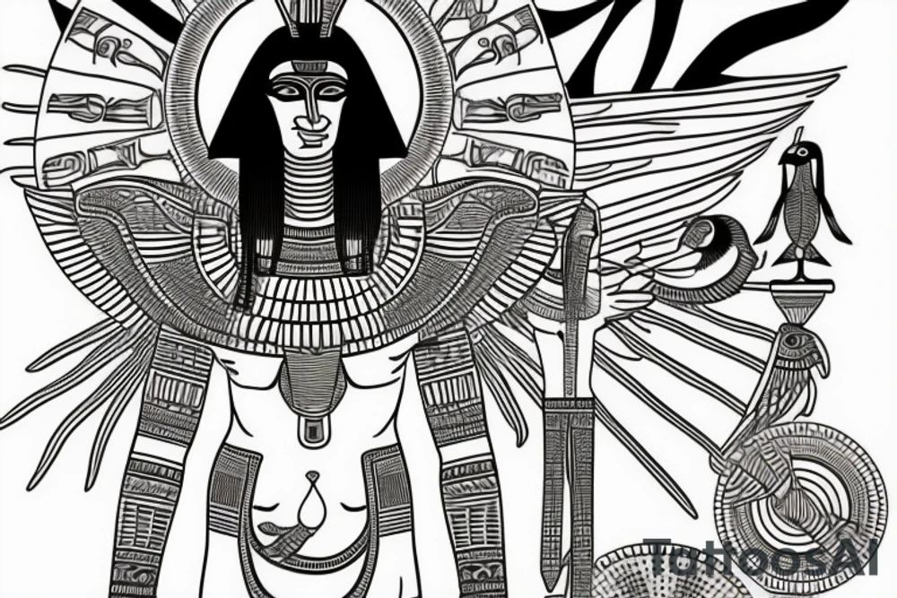 egyptian sun god amun ra (muscular)- tattoo idea