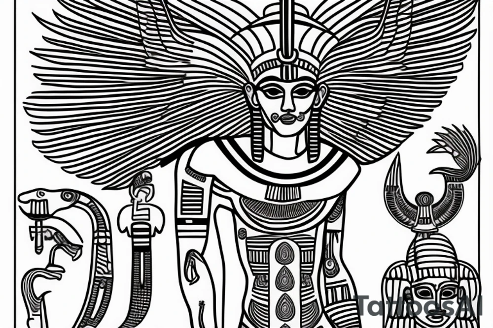 egyptian sun god amun ra (muscular)- tattoo idea