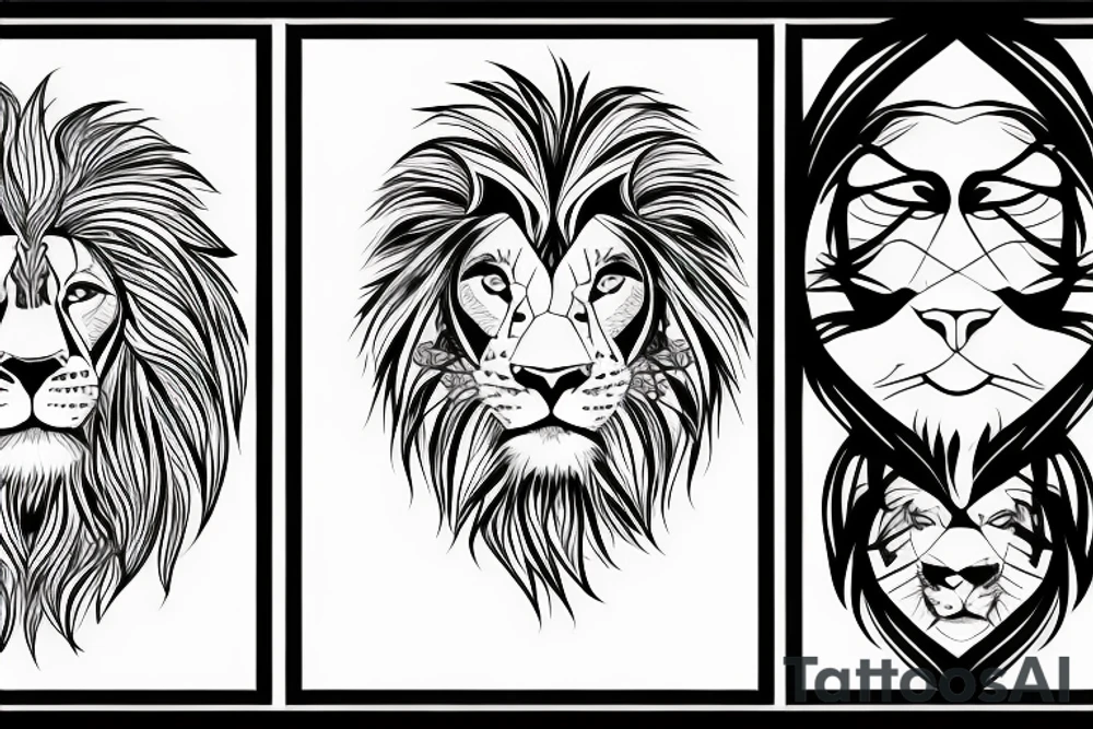 lion face tattoo idea