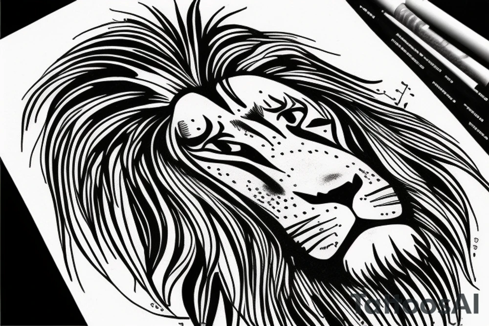 lion face tattoo idea