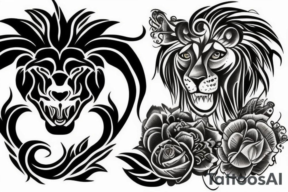 lion skull tattoo idea