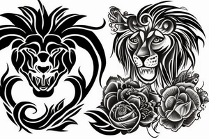 lion skull tattoo idea