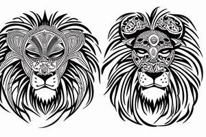 lion skull tattoo idea