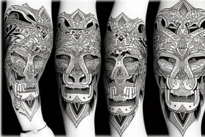 lion skull tattoo idea