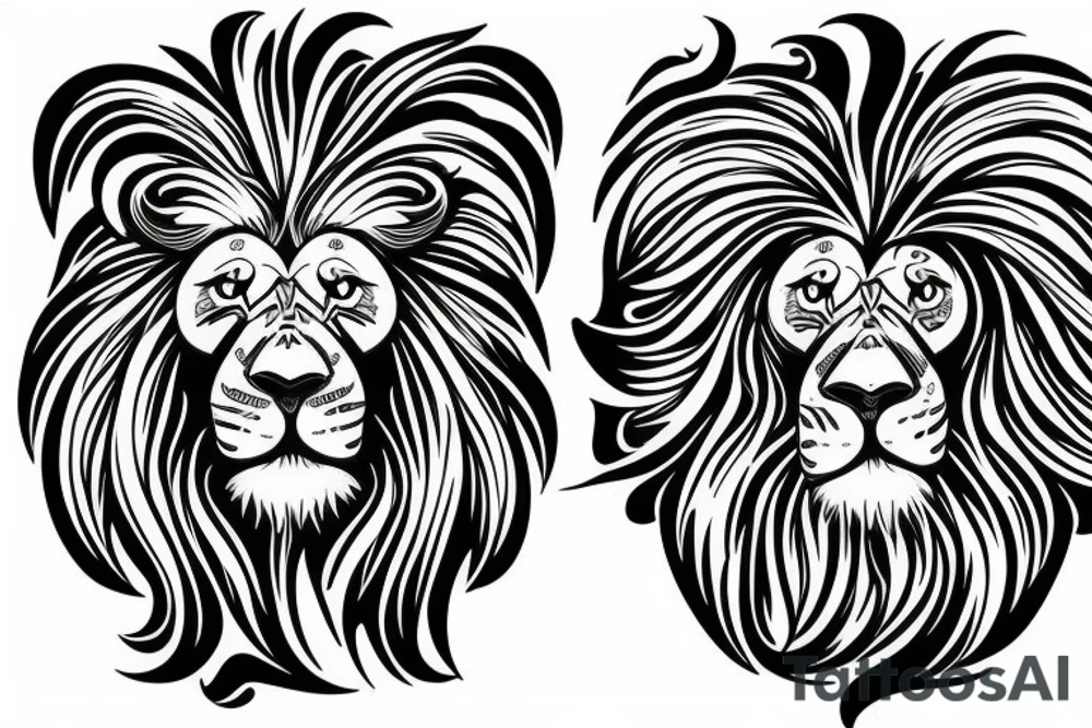 lion skull tattoo idea