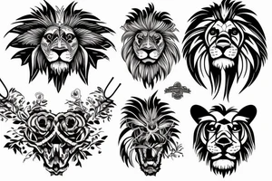 lion skull tattoo idea
