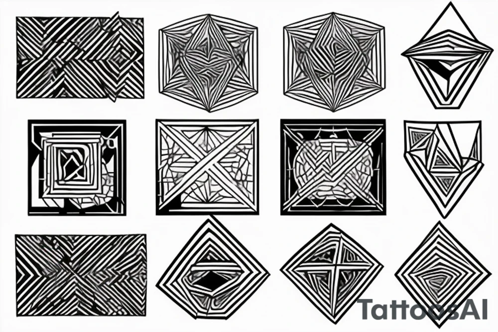 geometrical cube tattoo idea
