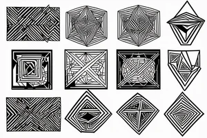 geometrical cube tattoo idea