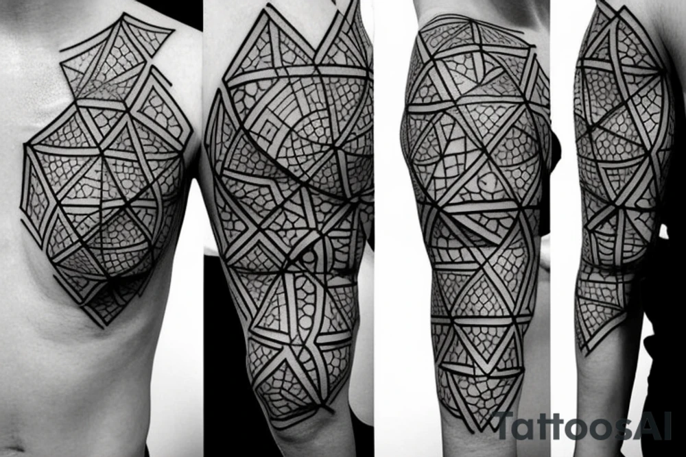 geometrical cube tattoo idea
