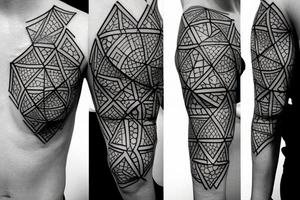 geometrical cube tattoo idea