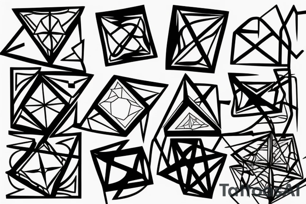 geometrical cube tattoo idea