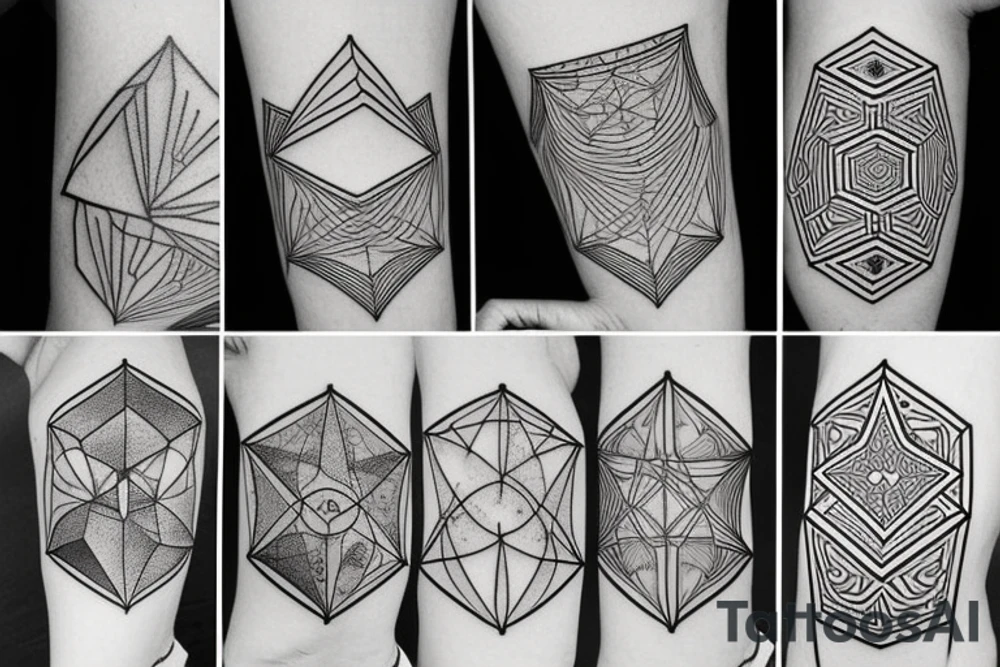 geometrical cube tattoo idea