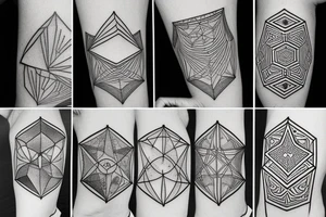 geometrical cube tattoo idea
