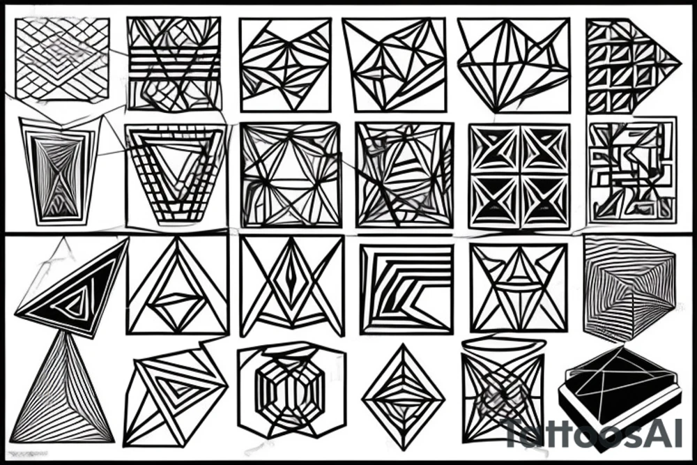 geometrical cube tattoo idea