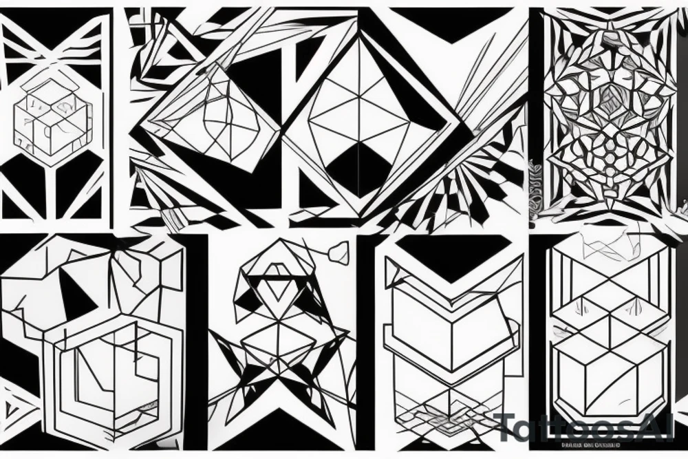 geometrical cube tattoo idea