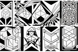 geometrical cube tattoo idea