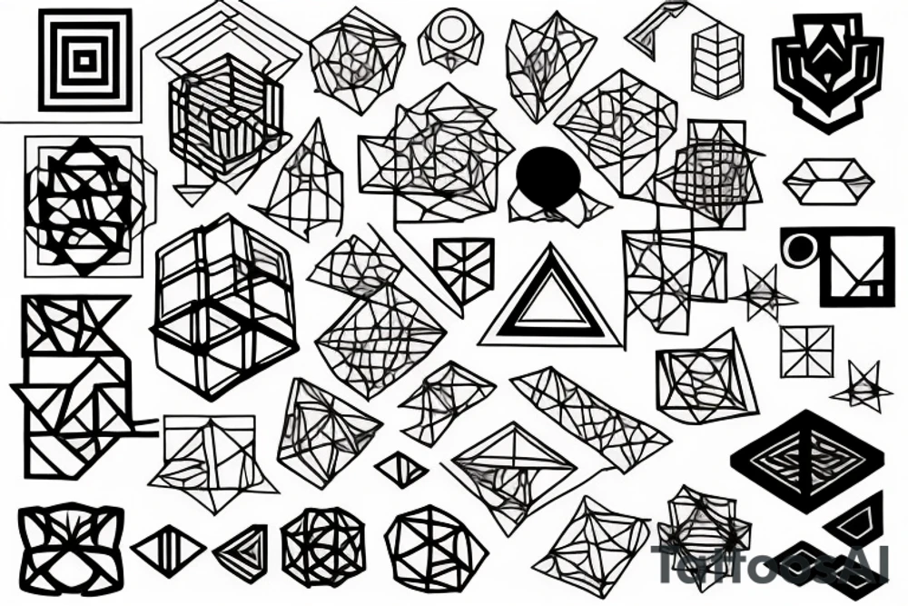 geometrical cube tattoo idea
