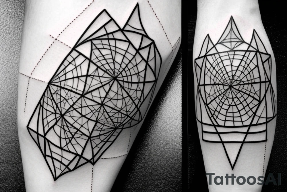geometrical cube tattoo idea
