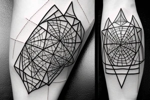 geometrical cube tattoo idea