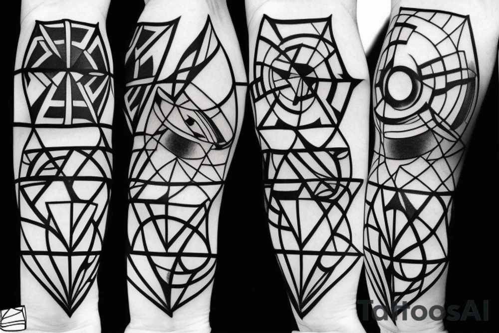 geometrical cube tattoo idea