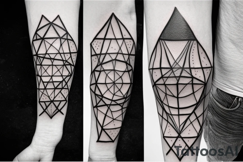 geometrical cube tattoo idea
