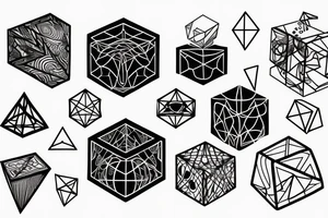 geometrical cube tattoo idea