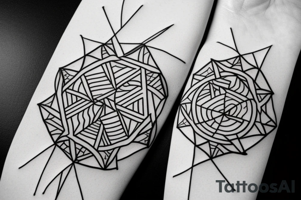geometrical cube tattoo idea