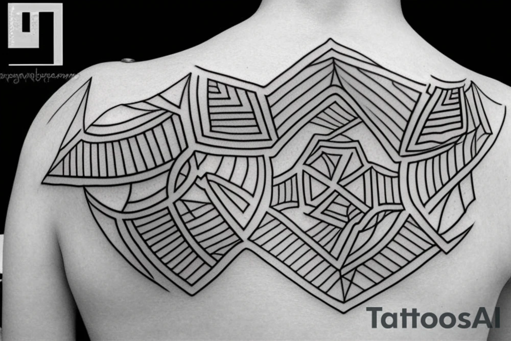 geometrical cube tattoo idea