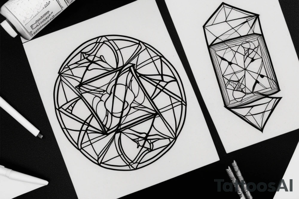 geometrical cube tattoo idea