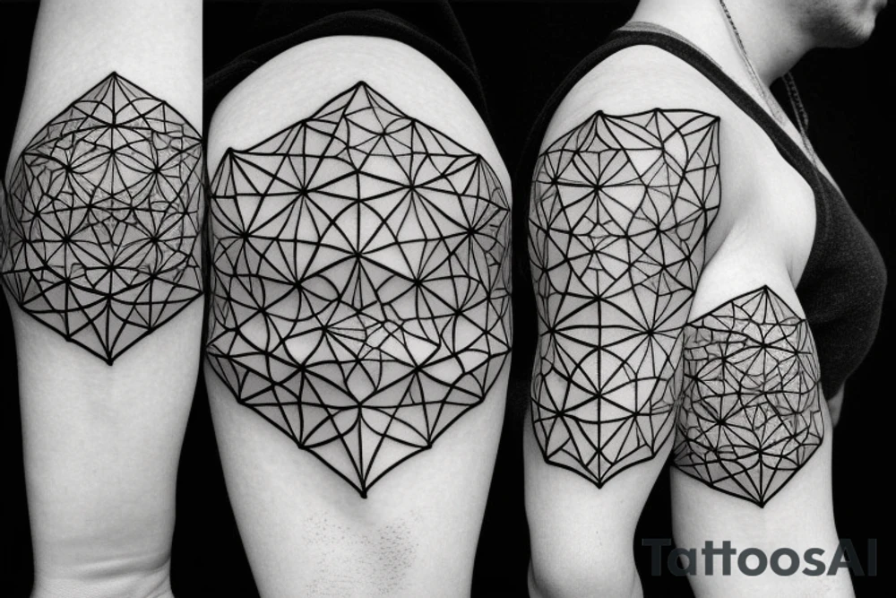 geometrical cube tattoo idea