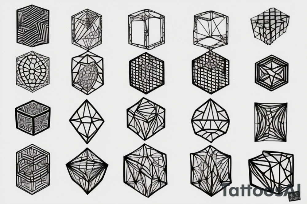 geometrical cube tattoo idea