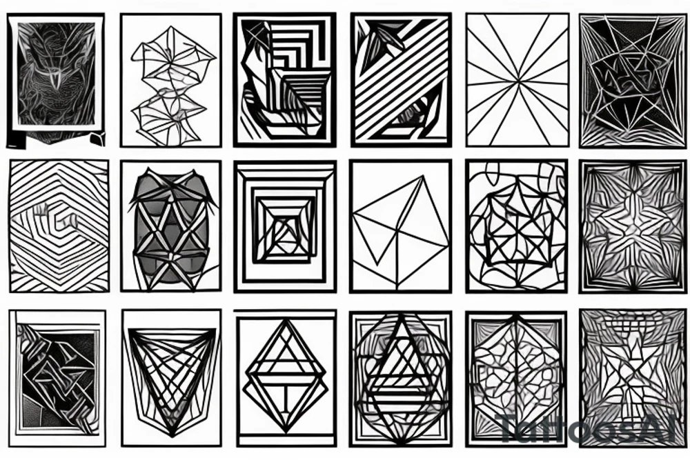 geometrical cube tattoo idea