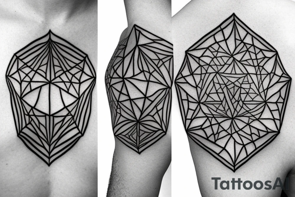 geometrical cube tattoo idea