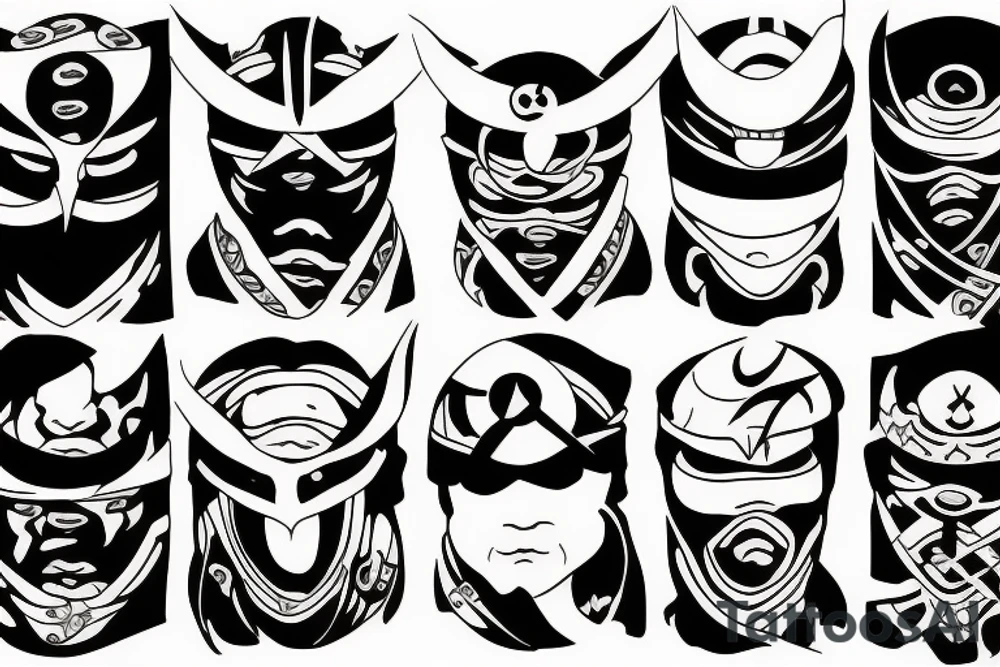 ninja blackwork tattoo idea